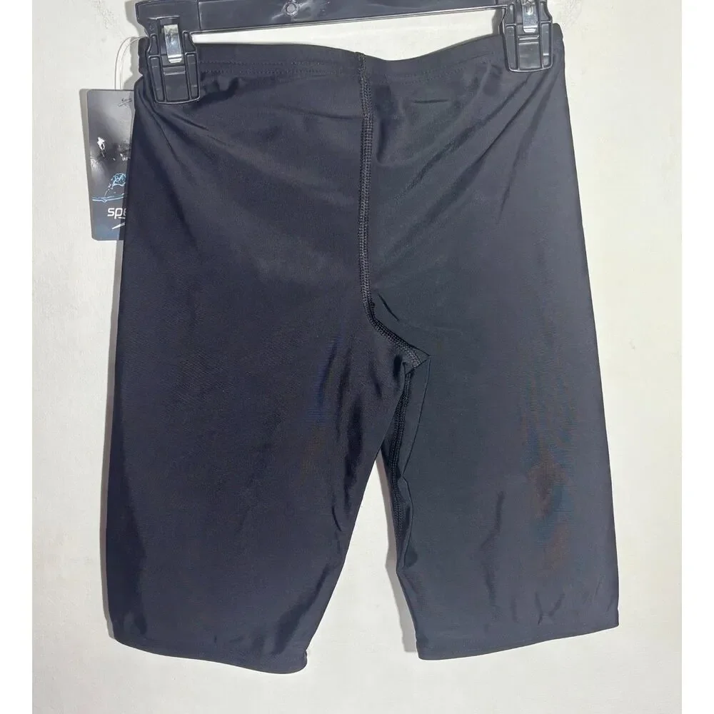 Speedo PowerFLEX Eco Youth 28 Black Jammer Competition Swim Shorts NWT